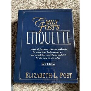Emily Post's Etiquette 15th Edition Elizabeth L. Post Hardcover 1992 Reference